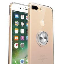 适用iphone7P/8P透明TPU指环手机壳苹果7/8G磁吸360°旋转支架壳