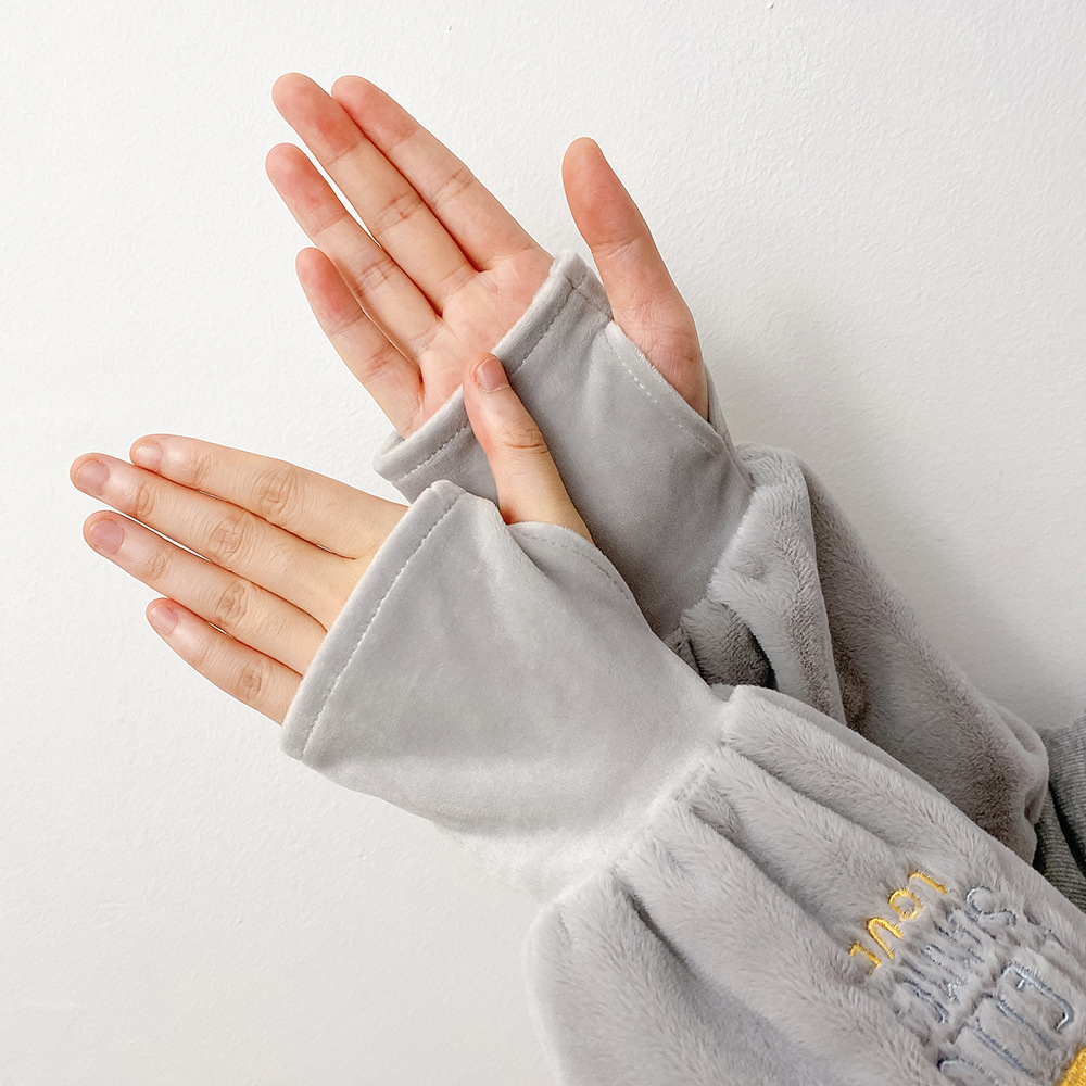 可爱袖套女长款工作ins潮防脏女套袖护手袖头护袖夏春秋冬季手套