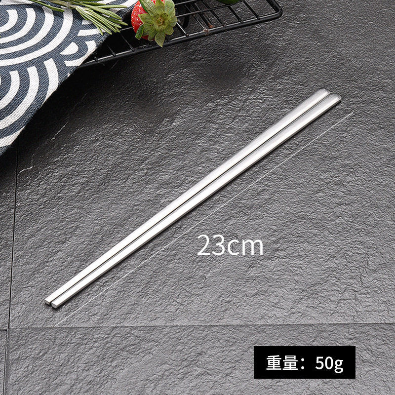 Hz473 Korean Style Stainless Steel Solid Chopsticks Spoon Non-Slip Korean Style Dishes Restaurant Food Grade Cup Commercial Tableware