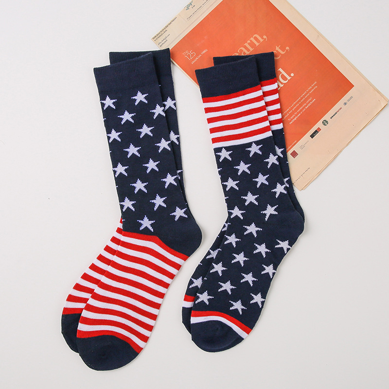 2022 New European and American Style Tube Socks Autumn and Winter New Long Flag Socks Casual Trendy Socks Wholesale