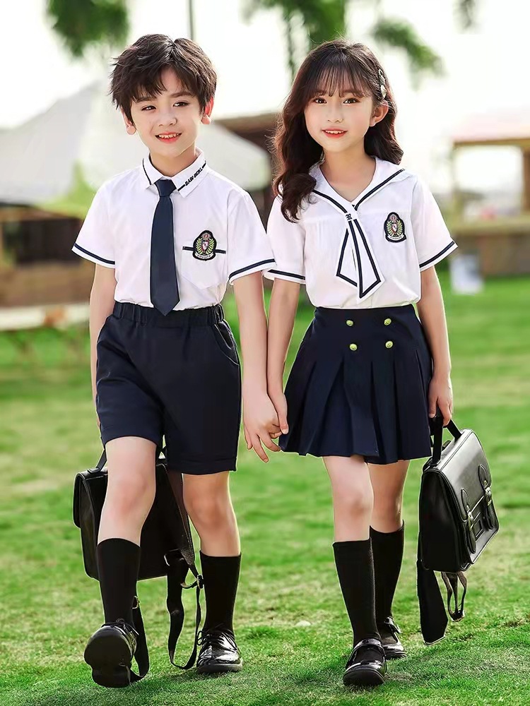 女装幼儿园园服夏装海军风毕业照小学生校服套装儿童班服学院风