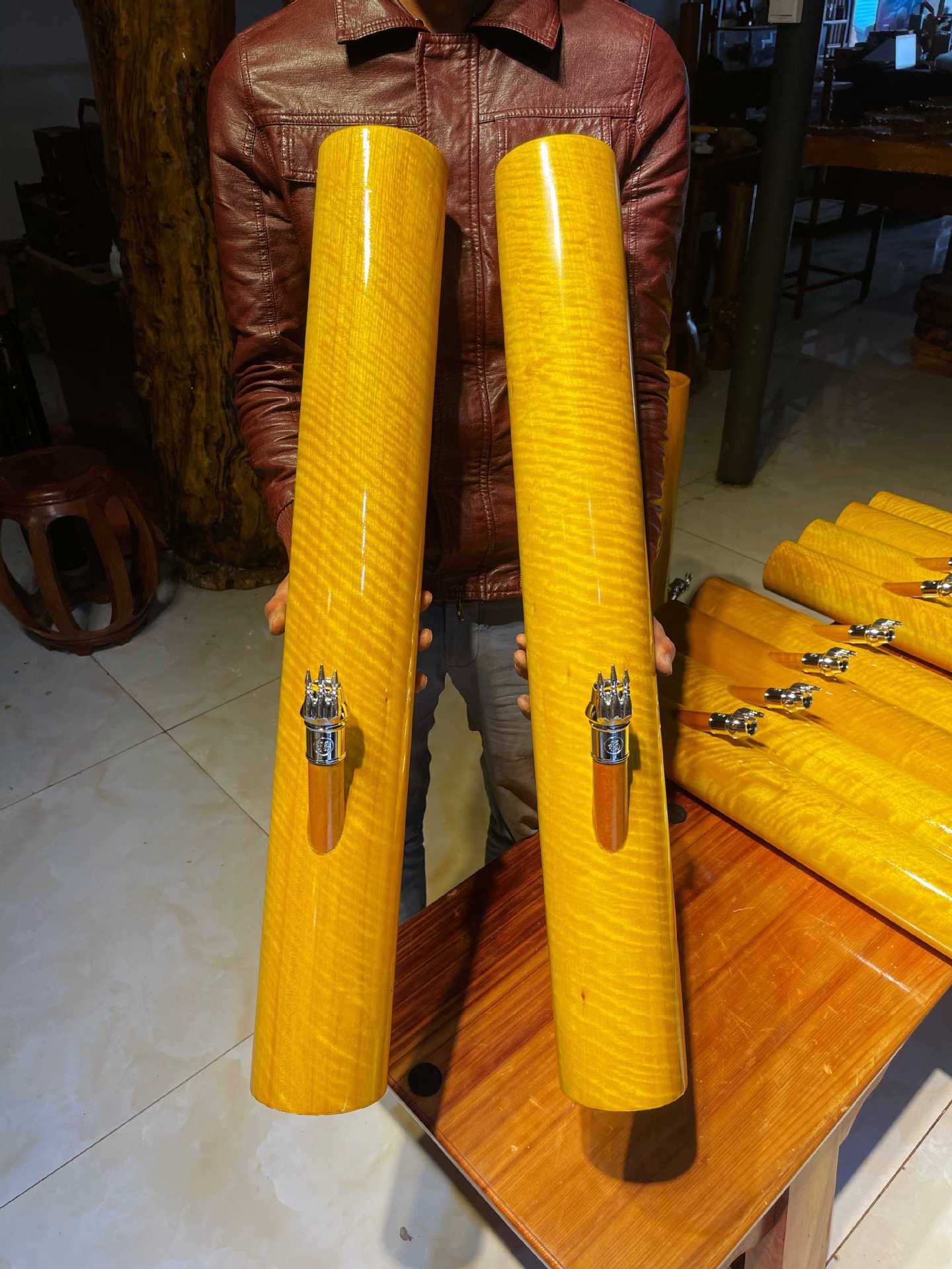 云南水烟筒金丝楠木款爆满金丝水烟筒礼品黄金樟金丝楠红豆烟筒