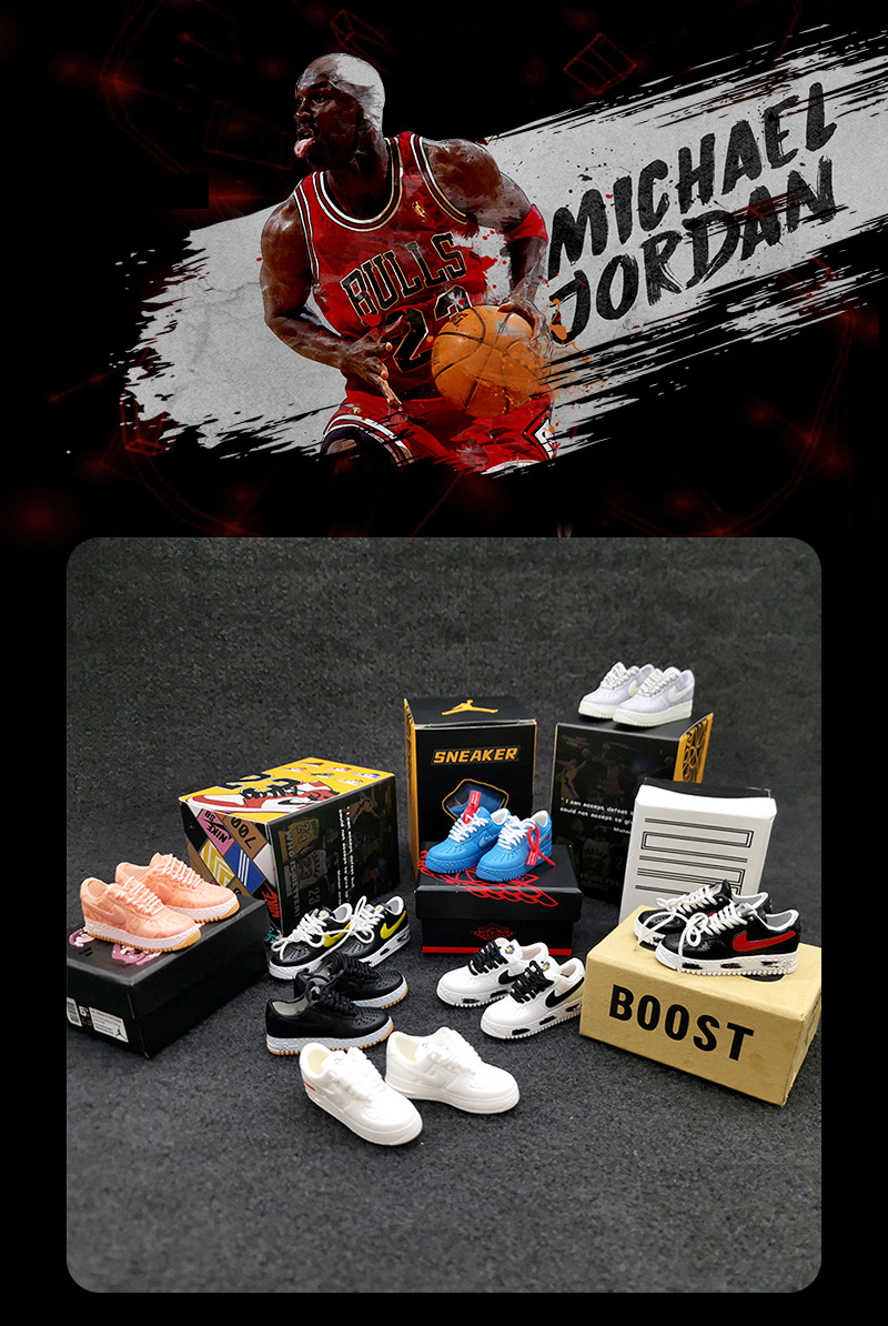 af1鞋模鞋盒盲盒3d立体迷你小球鞋aj乔丹潮流纪念惊喜礼盒摆件