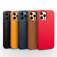 洽利 适用于苹果iphone12mini手机壳真皮后盖磁吸pro max保护皮套