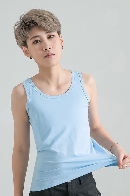 束胸内衣女绷带les长款背心塑身衣无袖塑胸衣cos帅t棉质套头束胸