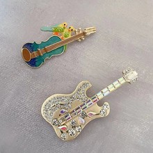 欧美风复古时尚个性乐器小提琴吉他创意高档合金热销衣饰胸针徽章