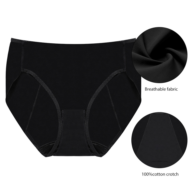 Foreign Trade Four-Layer plus Size Physiological Underwear Women's Side Leakage Prevention Low Waist Big Aunt Sanitary Panty Menstrual Period Breathable Underwear