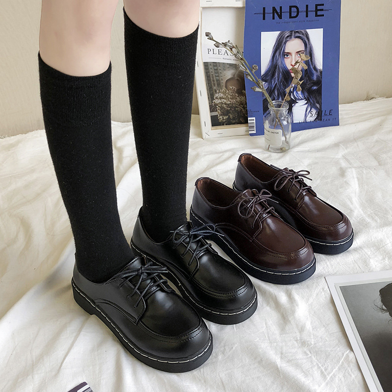 小皮鞋女英伦冬季新款韩版学院风平底单鞋学生日系jk制服鞋子批发