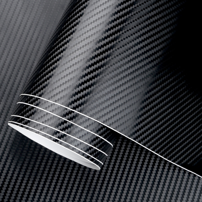 汽车碳纤维贴纸3d车顶膜后视镜机盖车贴内饰贴膜5d黑色车身改色膜