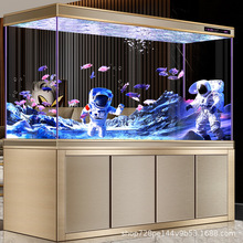 龙鱼缸客厅大型水族箱底滤超白玻璃家用隔断生态金鱼缸自动免换水