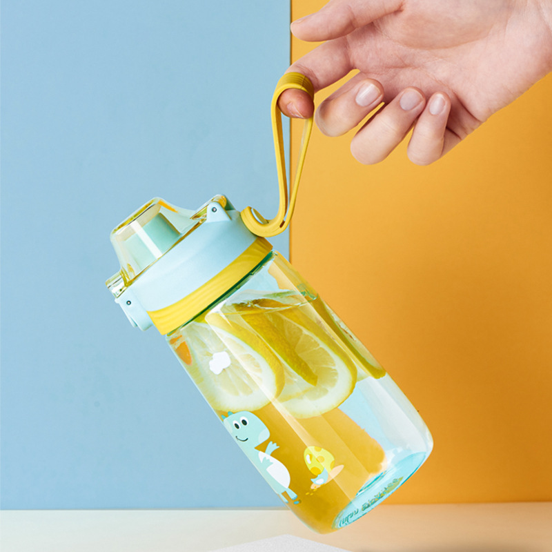 绿珠便携儿童吸管杯男女学生茶杯宝宝幼儿园塑料水杯子批发百货