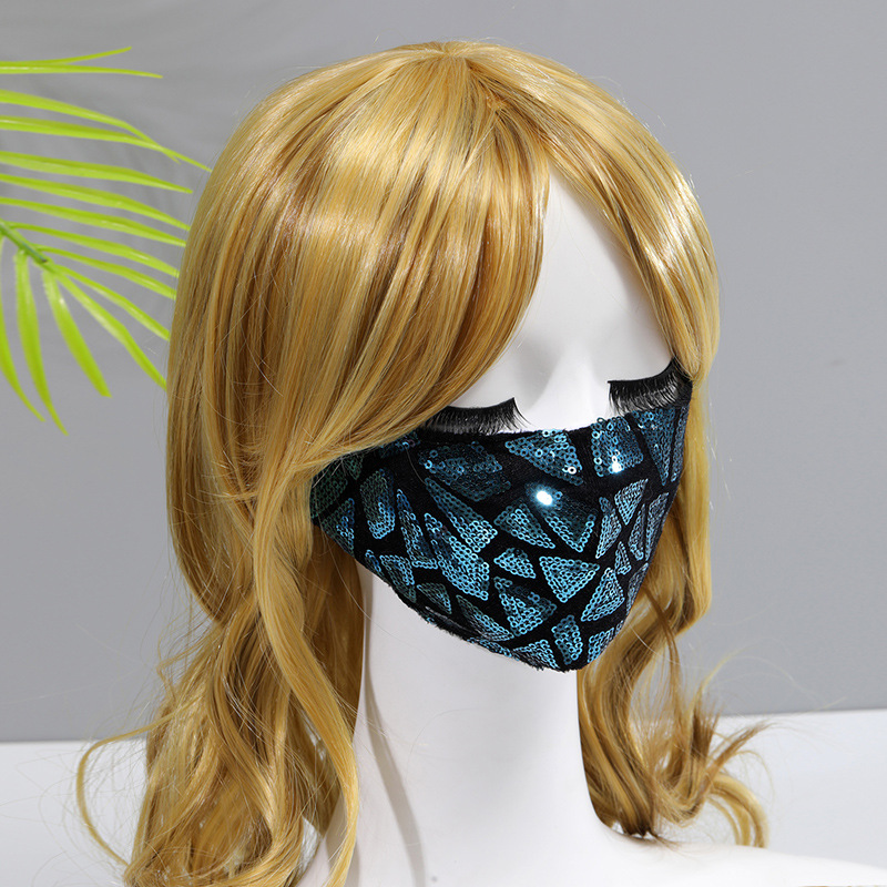 成人款 男女时尚透气防尘口罩日常佩戴口罩炫彩亮片个性轻薄口罩