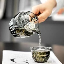 侧把玻璃壶公道杯分茶器茶漏一体高档耐高温绿茶红茶泡茶壶煮茶壶