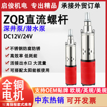 ZQB中东爆品DC12V24V大流量款不锈钢螺杆潜水泵有刷太阳能深井泵