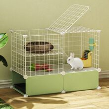 兔笼子家用室内大号双层兔窝宠物笼带厕所加密兔笼防喷溅多层别墅