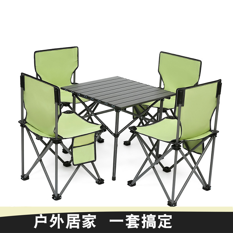 Outdoor Folding Tables and Chairs Folding Stool Portable Chair Art Sketching Table and Chair Picnic Camping Egg Roll Table Set Wholesale