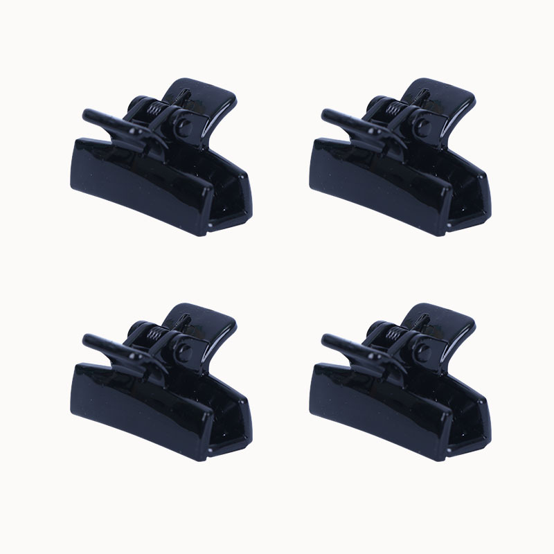 日韩ins风黑色PC料小抓夹可爱迷你3公分方形亮黑刘海小发抓发夹