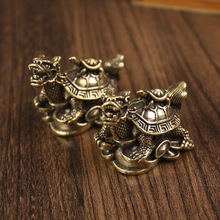 黄铜龙龟母子龟办公室桌面创意摆件纯铜地摊抖音批发小礼品摆件