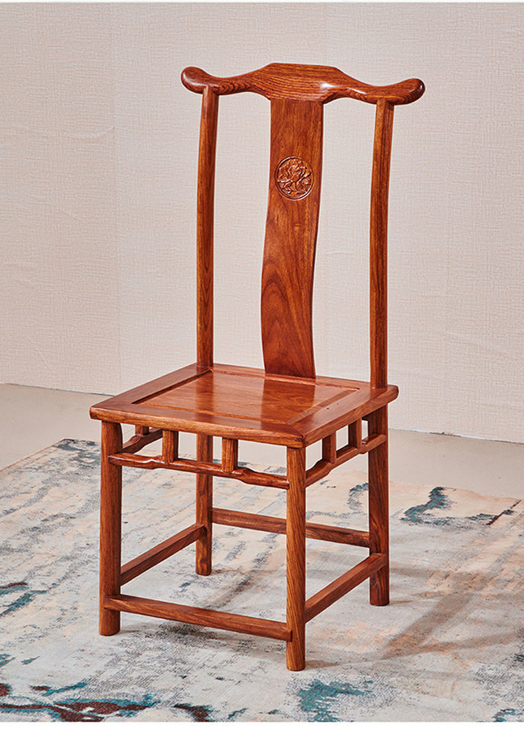 红木椅子花梨木小官帽椅实木餐椅中式靠背椅茶桌配椅休闲椅儿童
