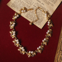 西洋古董海琳翠法丽Trifari松果珍珠项链复古vintage中古项链