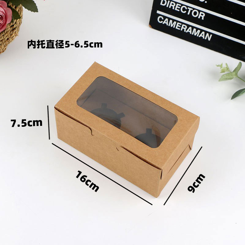 Cake Packing Box/6 Pcs Paper Cup to-Go Box Muffin Cup Kraft Paper Cake Box Pcs Egg Tart Boxes Wholesale