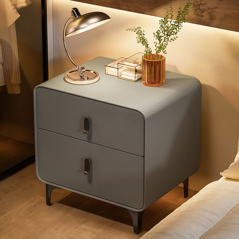 Light Luxury Bedside Table Simple Modern Bedroom Solid Wood Drawer Storage Cabinet Internet Celebrity Advanced Small Storage Cabinet Bedside Cabinet