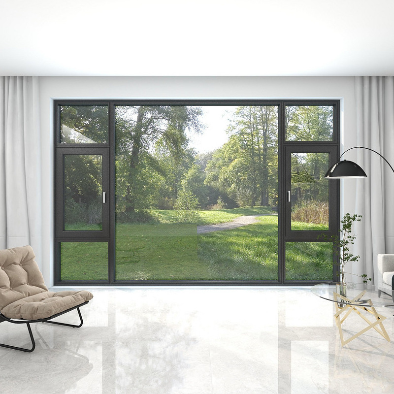 新品可订落地窗纱一体隔音玻璃系统窗户断桥铝门窗封阳台平开推拉