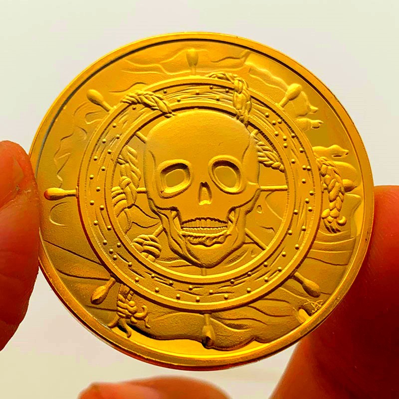 代发 海盗王路飞动漫纪念币 徽章漫画镀金牙仙金币硬币周边礼物币
