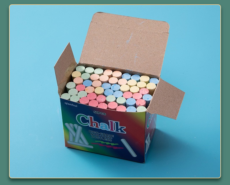 书写工具黑绿板白色彩色无尘粉笔 公考国考教师办公教学无尘粉笔