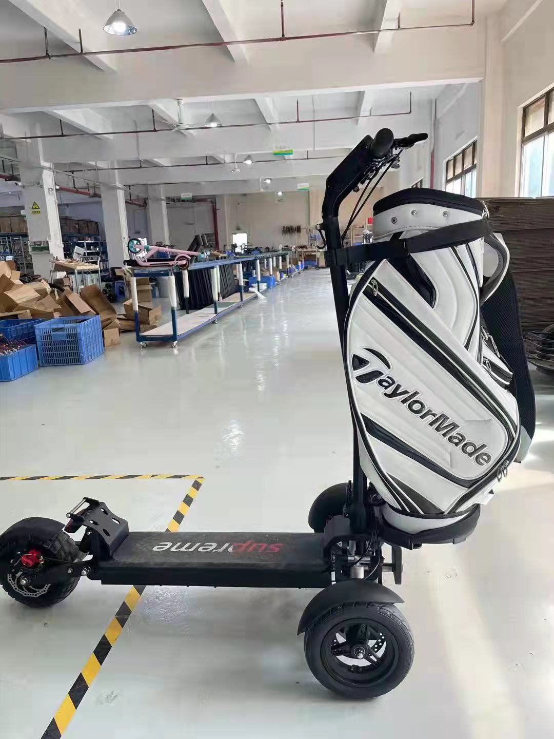 工厂直销倒三轮户外骑行代步高尔夫球包车成人折叠越野电动滑板车