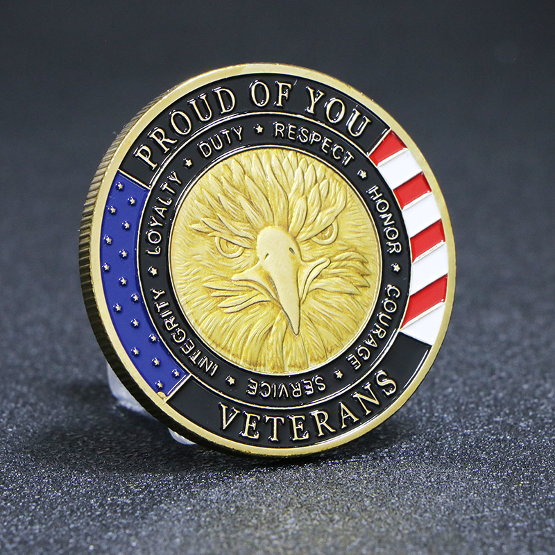 现货荣誉纪念币 雄鹰战队徽章金币银币 向所有服务者致敬硬币