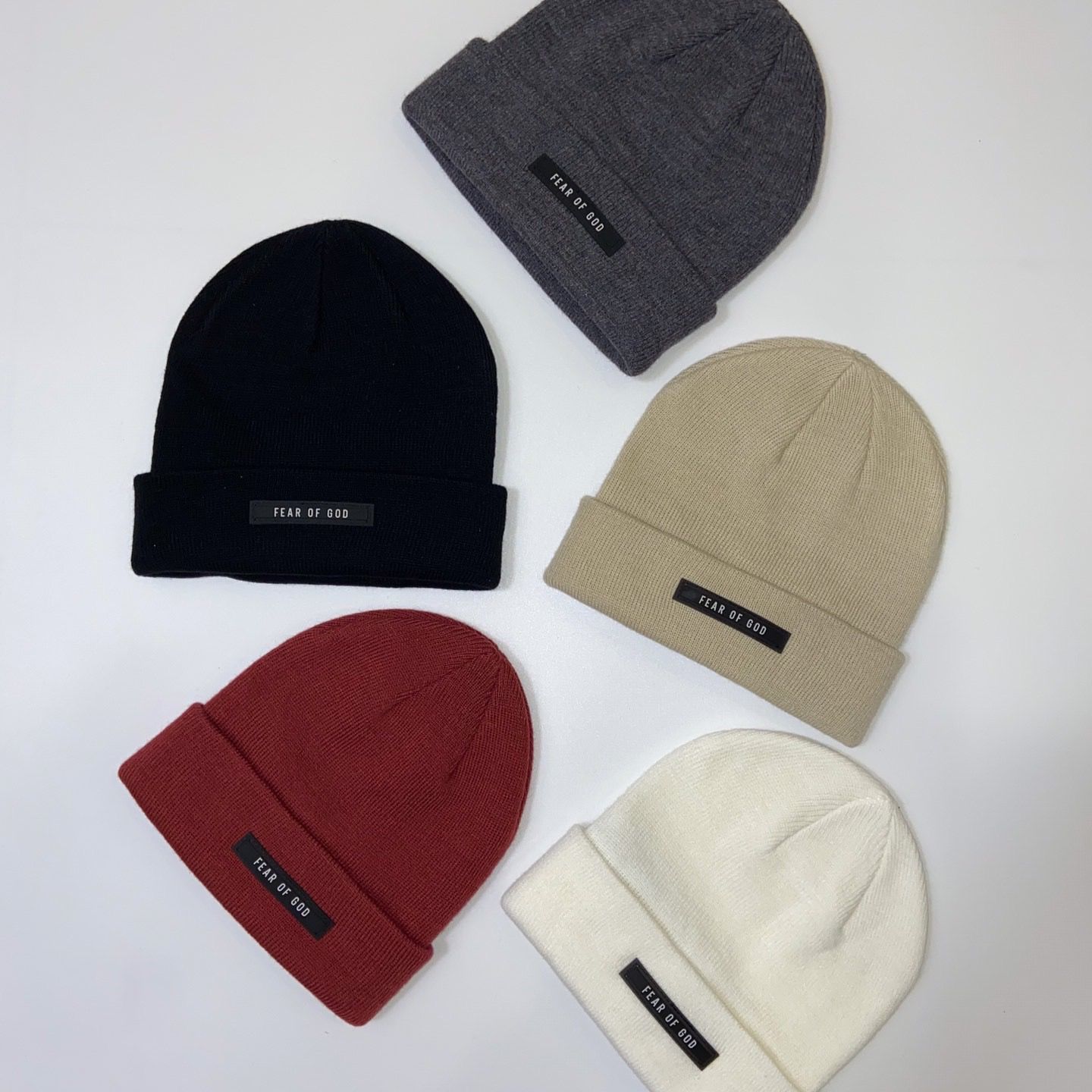 fog线帽潮ins大头围嘻哈冷帽男女针织帽情侣百搭纯色帽日系瓜皮帽