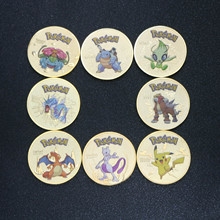 日本皮卡口袋妖怪精灵宝可梦卡通儿童纪念币 工艺镀金纪念章