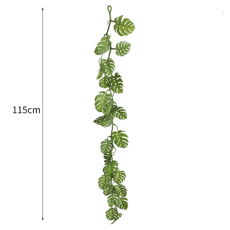 Nordic Simple Simulation Green Plant Fern Leaf Fern Grass Wall Hanging Mori Style Wedding Ceremony Layout Artificial Monstera Leaf Rattan