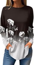 跨境外贸亚马逊 新品欧美套头花卉花朵圆领卫衣女装3D印花 运动衫