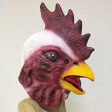 直播鸡头套面具十二生肖之公鸡面具乳胶万圣节cosplay动物头装扮