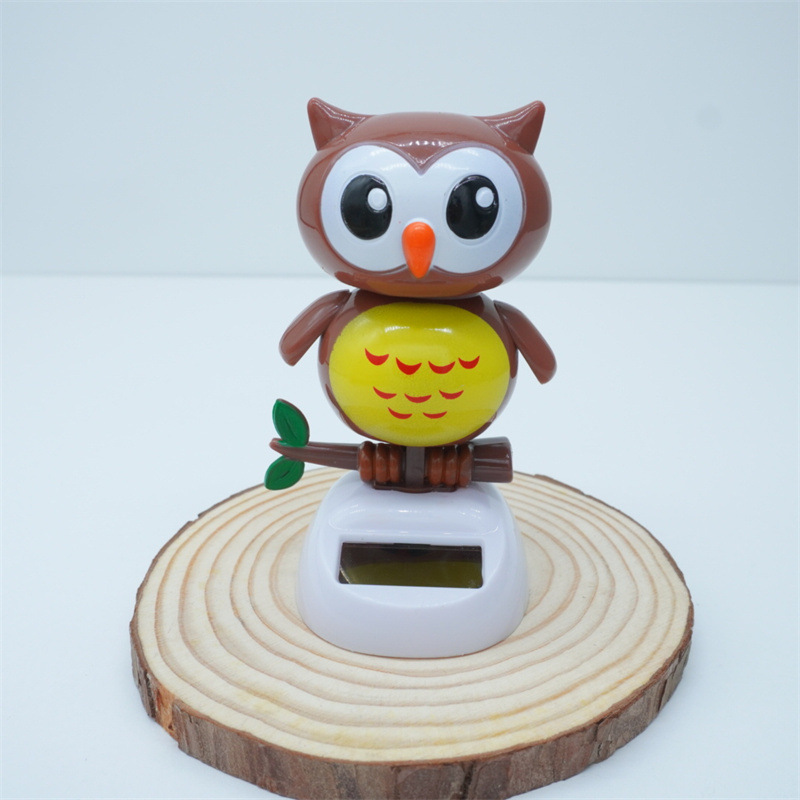 Solar Creative Swing Owl Bobble Head Doll Car Decoration Cartoon Ornaments Gift Children's Toy