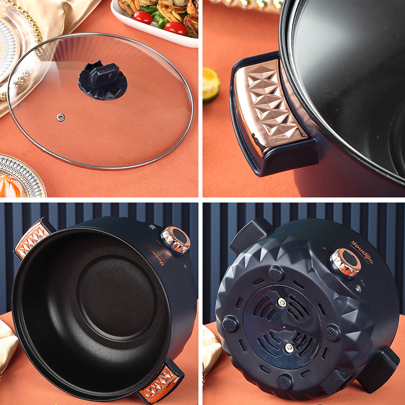 Large Capacity Multi-Functional Electric Steamer Home Dormitory Barbecue Mini Non-Stick Pan Electric Frying Integrated Hot Pot Electrical Gift