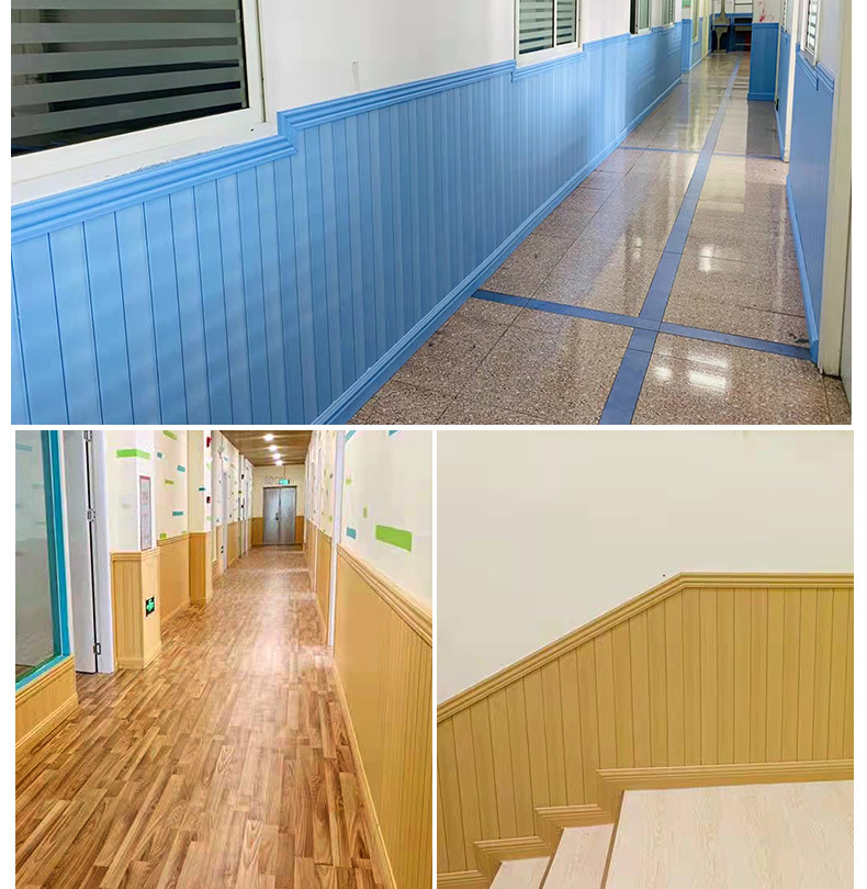 源头厂货生态木双75浮雕板幼儿园墙裙彩色平面板学校教室装修材料