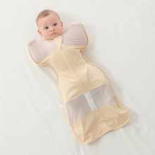 新生婴儿投降式防惊跳睡袋棉夏季透气网布薄款宝宝睡觉襁褓防踢被