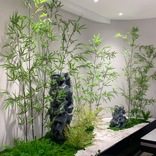 跨境仿真竹子绿植 室内外绿色装饰造景隔断墙人造盆栽庭院假毛竹