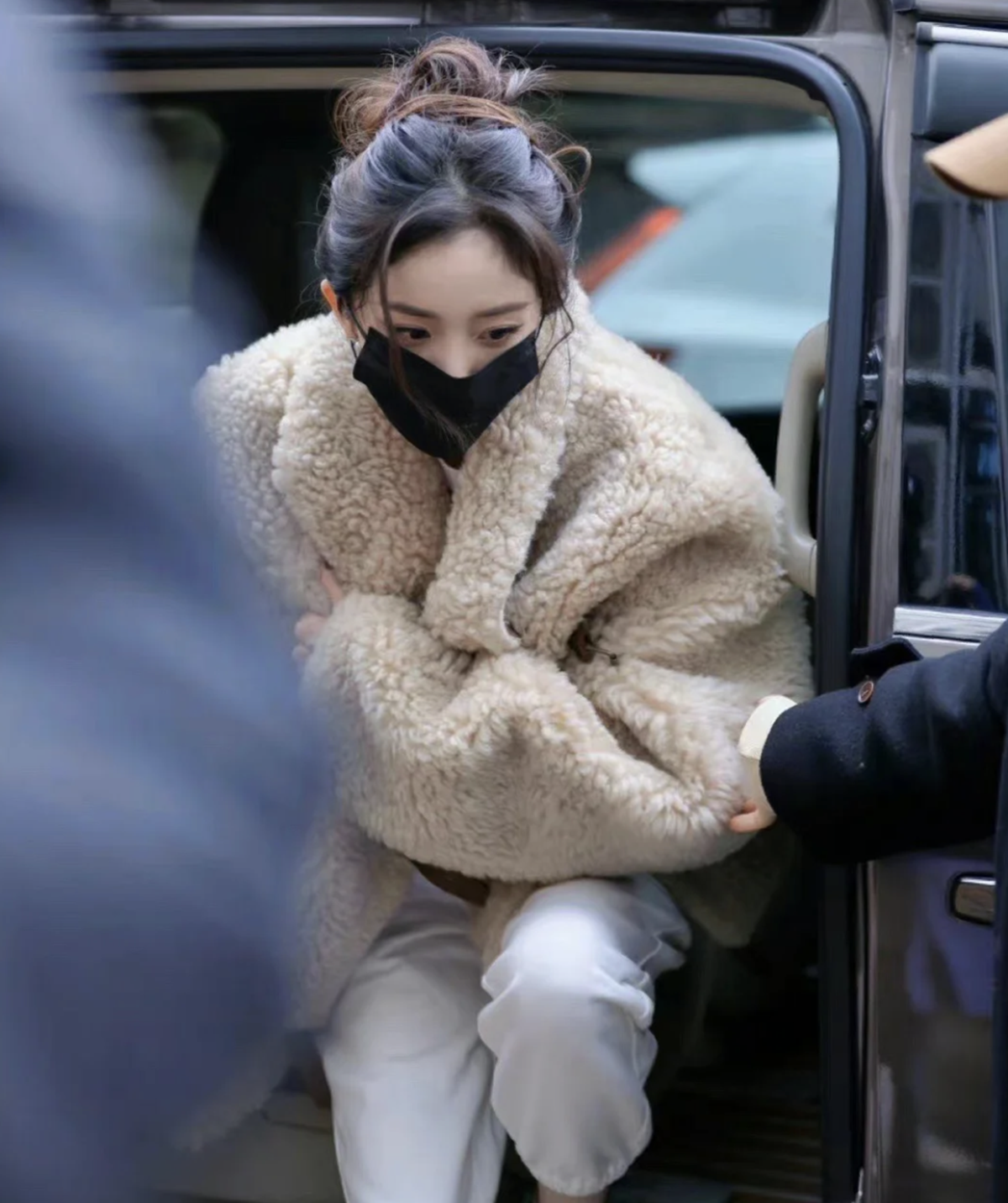 im7800 !杨幂皮毛一体羊羔毛绒大衣羊剪绒外套女