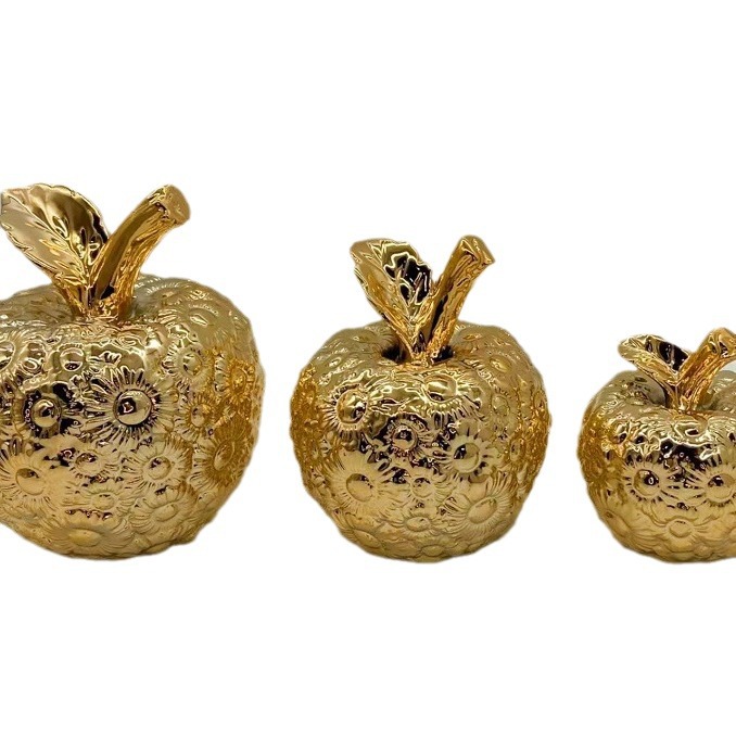 Fruit Apple Plating Golden Champagne Golden Pineapple Pineapple Ceramic Decoration Home Ornament Furnishing Crafts 11