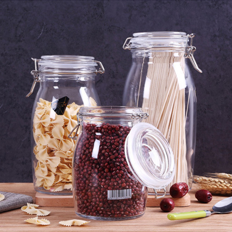 波匠晶制玻璃密封罐食品茶叶储存罐 透明玻璃密封瓶收纳罐 bjc214