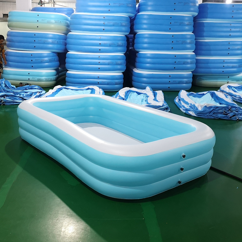 定制pvc充气游泳池三层长方形水池大号庭院泳池儿童戏水花园水池