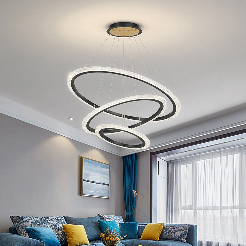 Living Room Chandelier Nordic Creative Personality Toroidal Dining-Room Lamp Post-Modern Simple Home Elegant Light Luxury Lobby Light