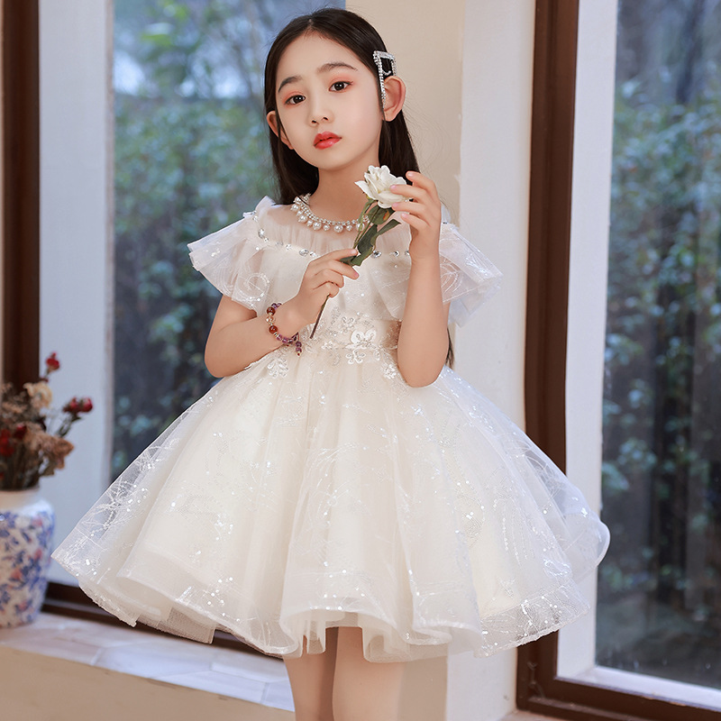 女童礼服花童公主裙蓬蓬纱儿童婚纱主持人小女孩钢琴演出服洋气夏