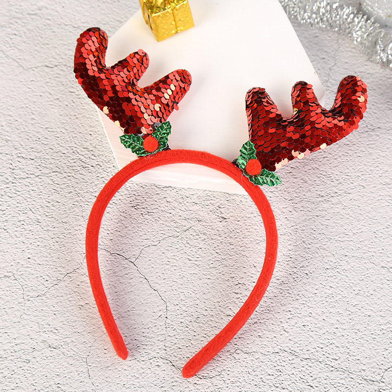 New Christmas Led Headband Christmas Bowknot Scale Antler Hairband Children Party Dress up Supplies Manufacturer