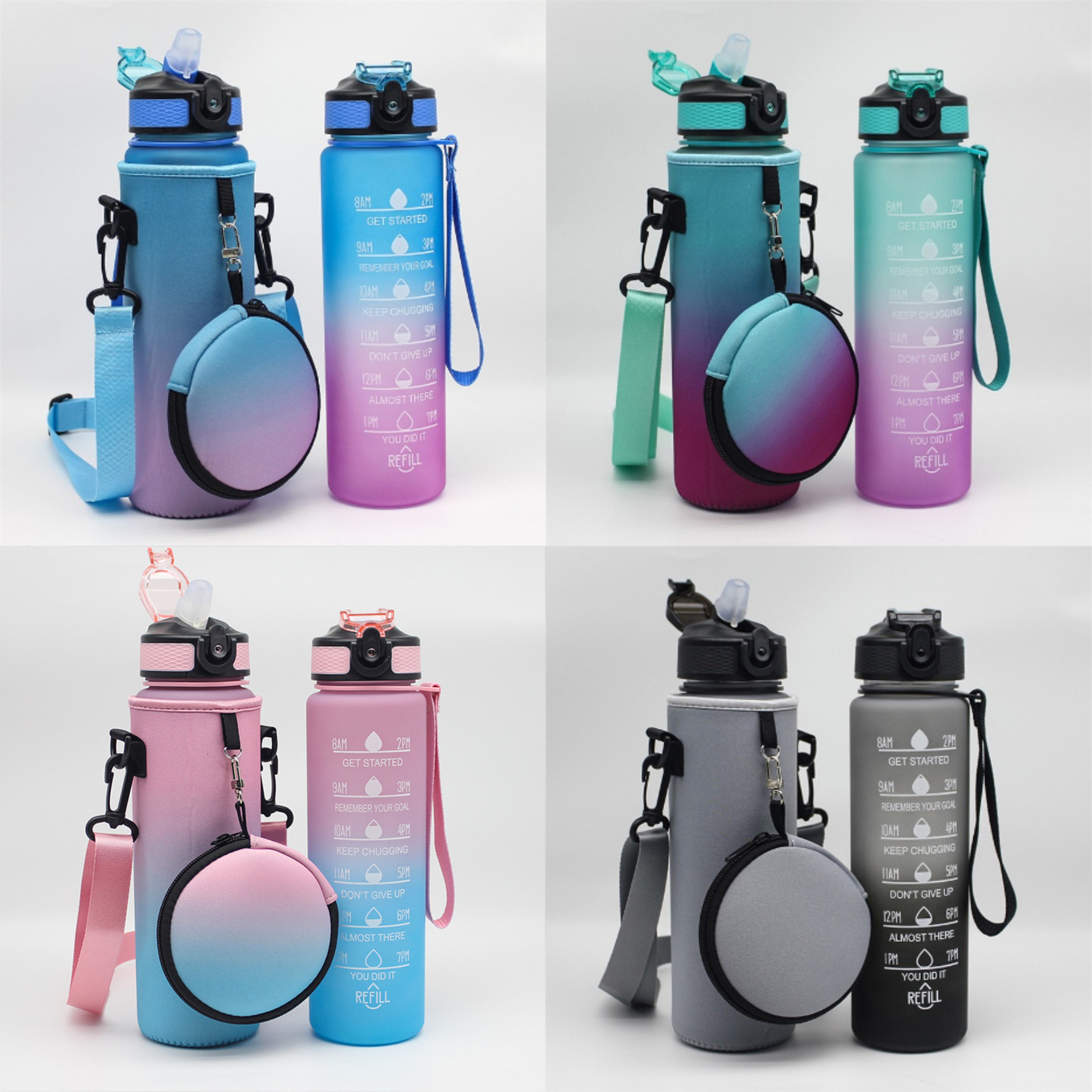 factory in stock sbr neoprene outdoor sports bottle cup cover portable strap portable 1000ml protective cover