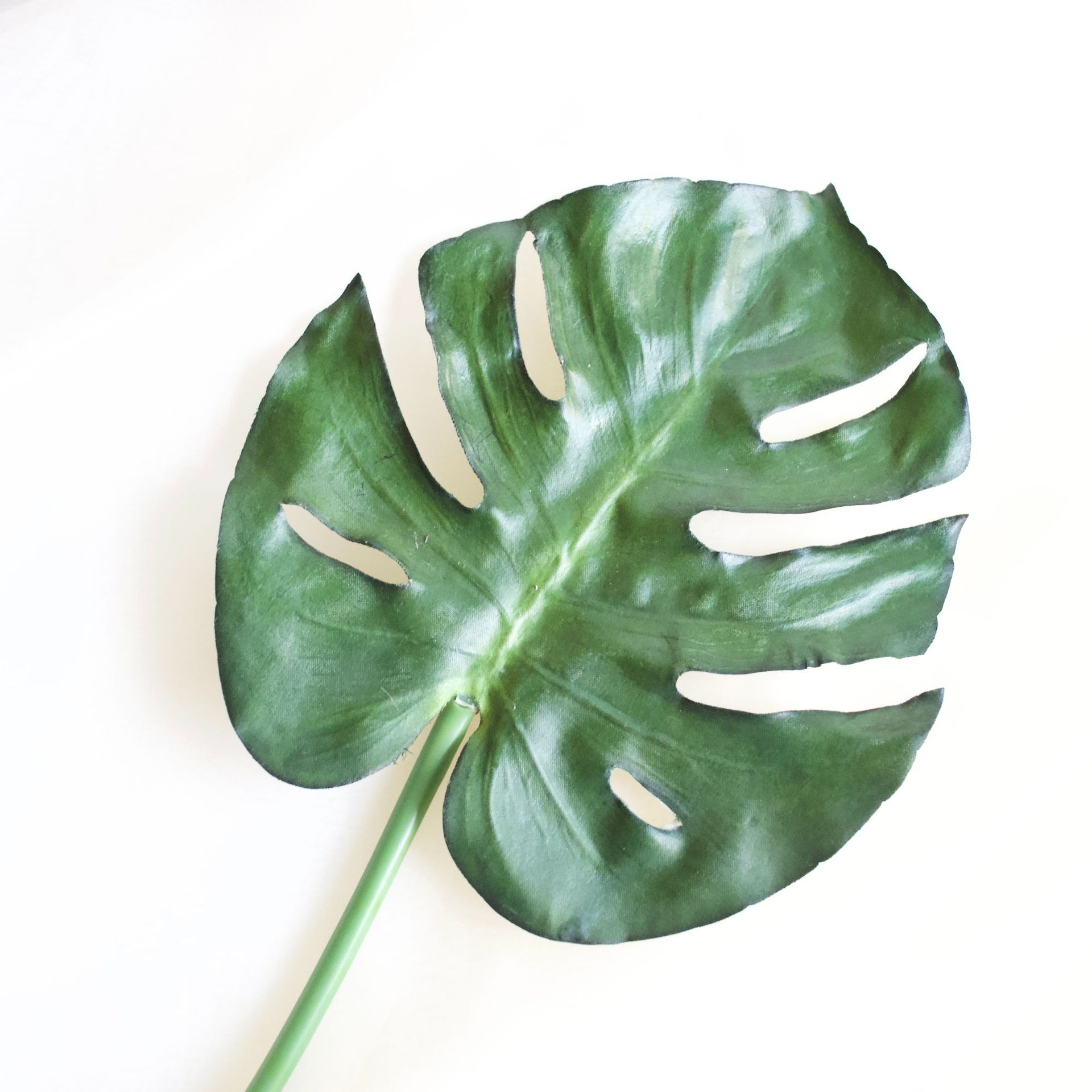 琢磨工艺厂家直销仿真植物绿植 小枝龟背叶 室内装饰插花布景用品